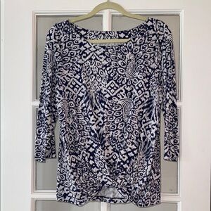 Lilly Pulitzer Navy and White Blouse